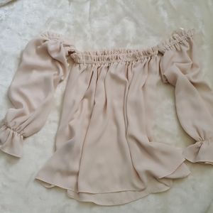 Cream off-shoulder top